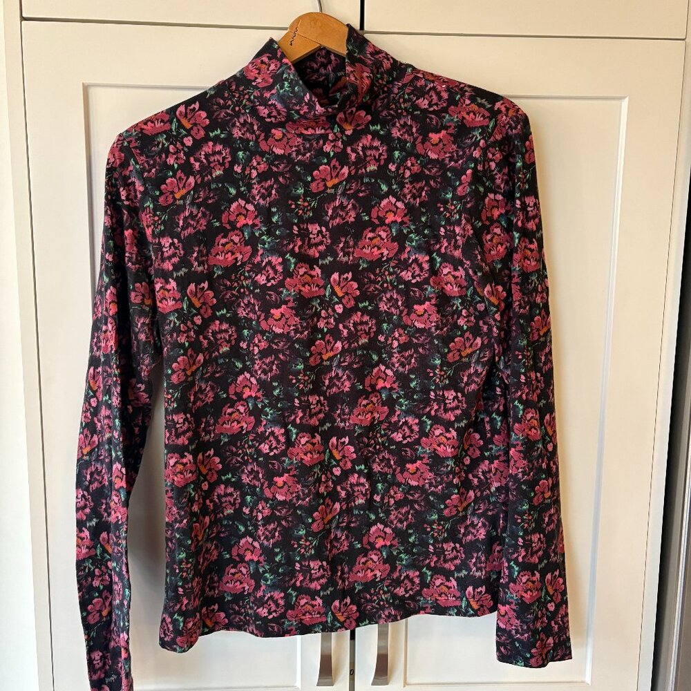 Frank & Oak Mock Neck Floral Top - Large